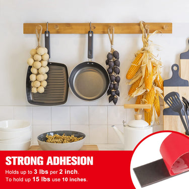 Double Sided Tape Heavy Duty, Small Waterproof Strong Mounting Adhesive Foam Tape, 10ft Length, 0.39in Width for LED Strip Lights, Home Decor, Car, Glass, Sign, Made of 3M VHB Tape,Red